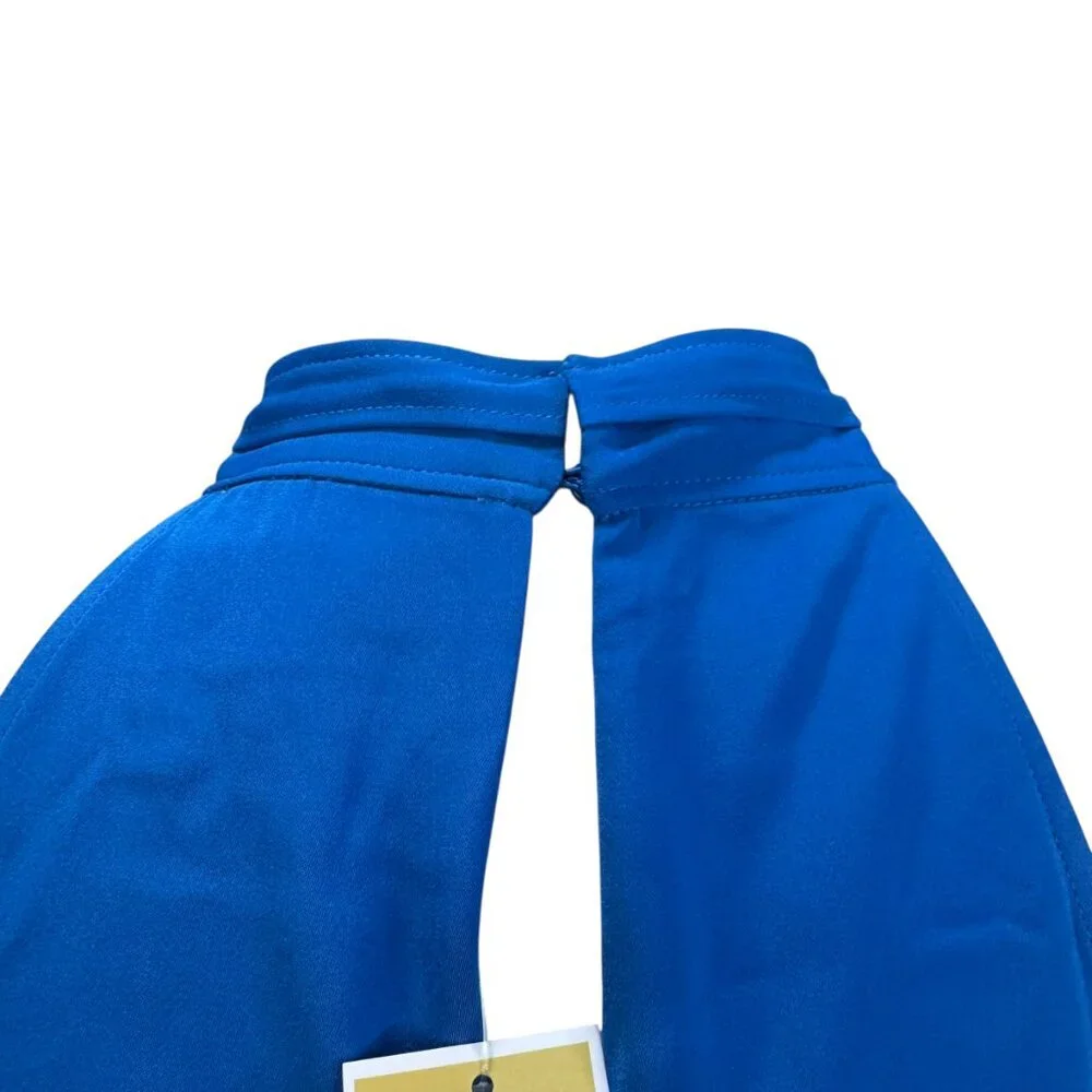 Michael Kors Metal Trim Halter Top rich blue color.  Size:XS